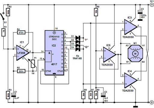 步進(jìn)電機(jī)電路控制圖 步進(jìn)電機(jī)電路控制圖